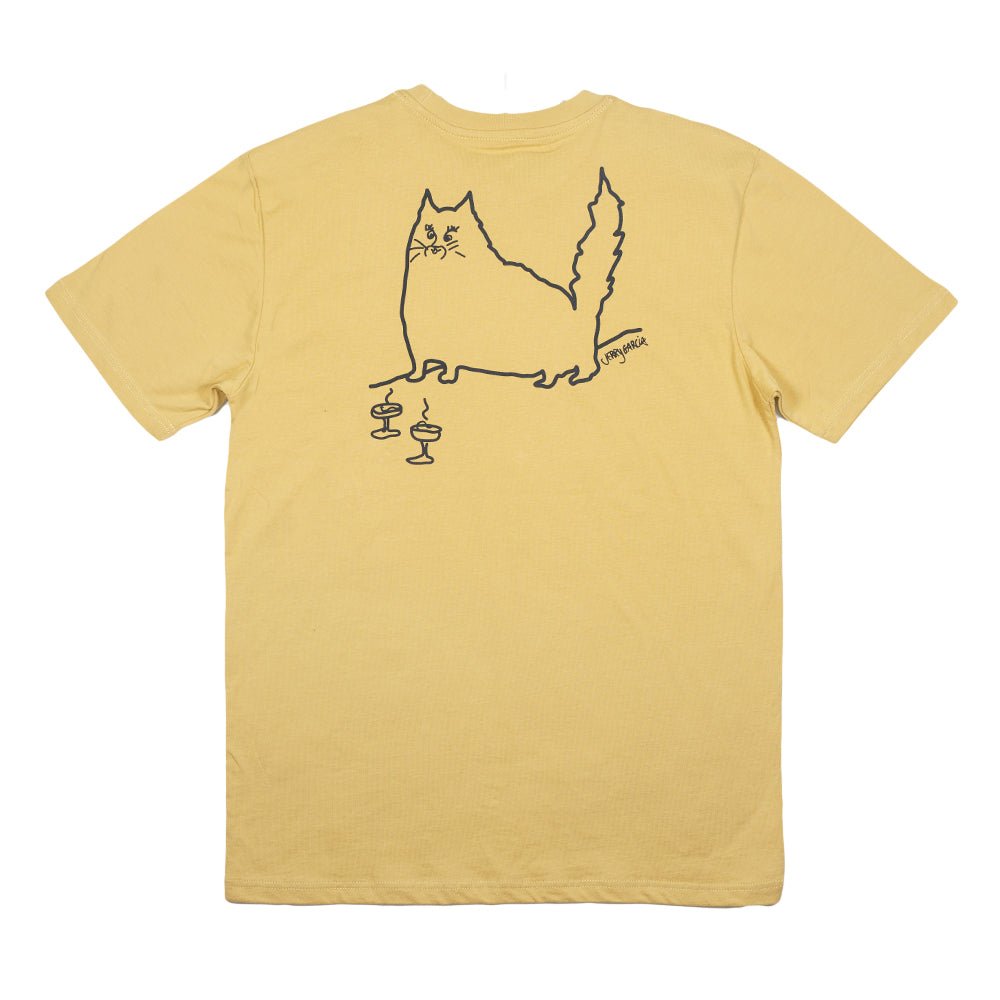 Jerry Garcia Sketch Cat Tan T Shirt - Shop Avnu