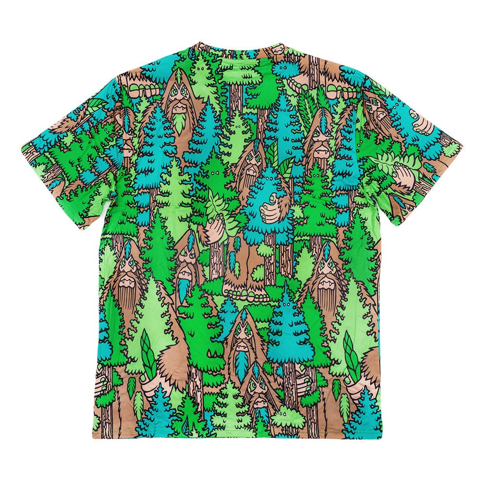 Bigfoot In The Woods Green T Shirt - Shop Avnu