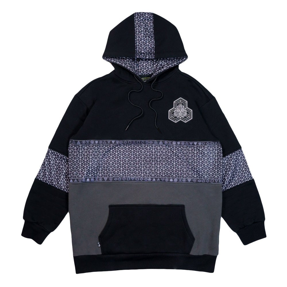 Isomatrix Black Gray Tall Pullover Hoodie - Shop Avnu