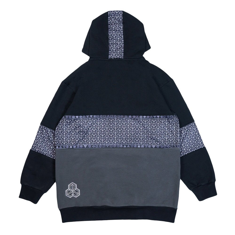 Isomatrix Black Gray Tall Pullover Hoodie - Shop Avnu