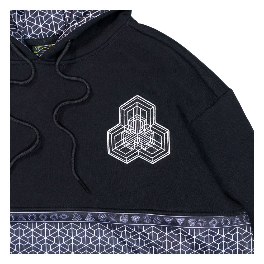 Isomatrix Black Gray Tall Pullover Hoodie - Shop Avnu