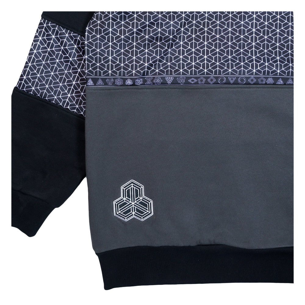 Isomatrix Black Gray Tall Pullover Hoodie - Shop Avnu
