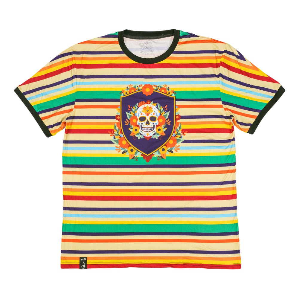 Dia De Los Muertos Sugar Skull Striped T Shirt - Shop Avnu