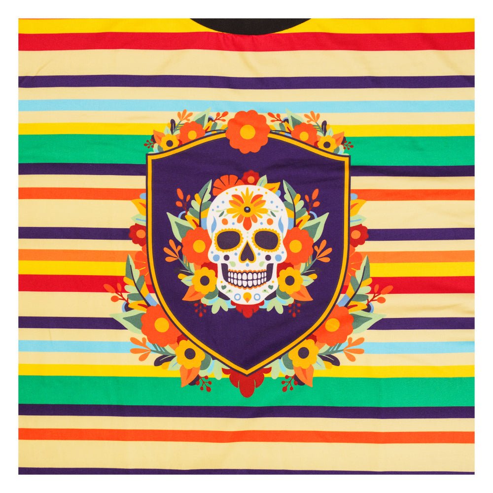 Dia De Los Muertos Sugar Skull Striped T Shirt - Shop Avnu