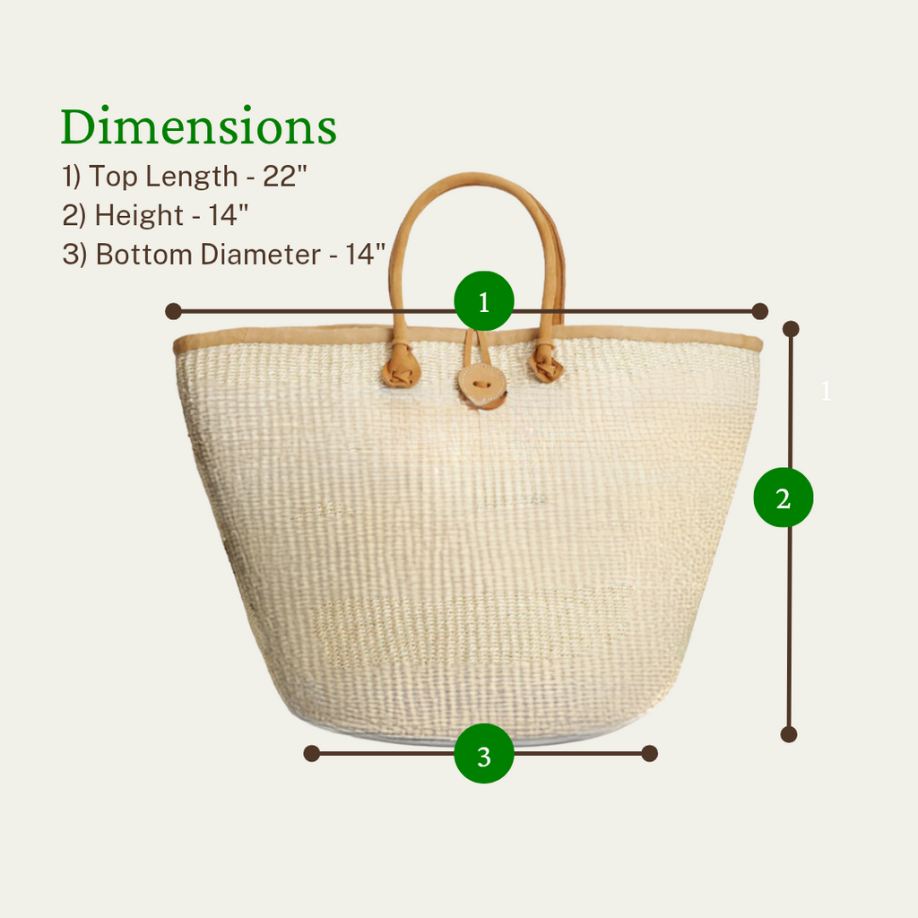 Earth Stripes Handmade Sisal Market Tote Bag