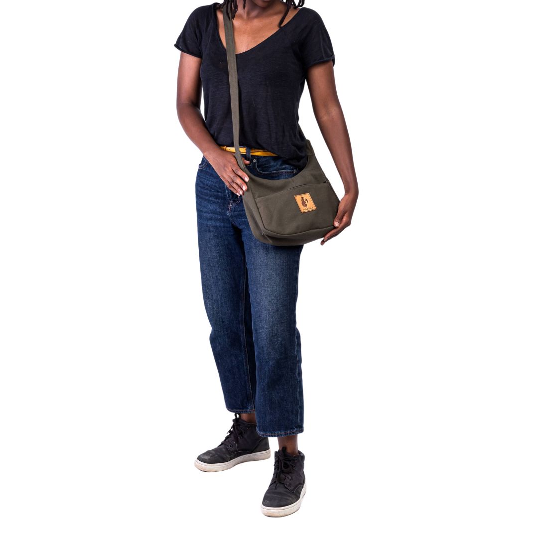 Crossbody Crescent Bag - Canvas Shoulder Bag for Women