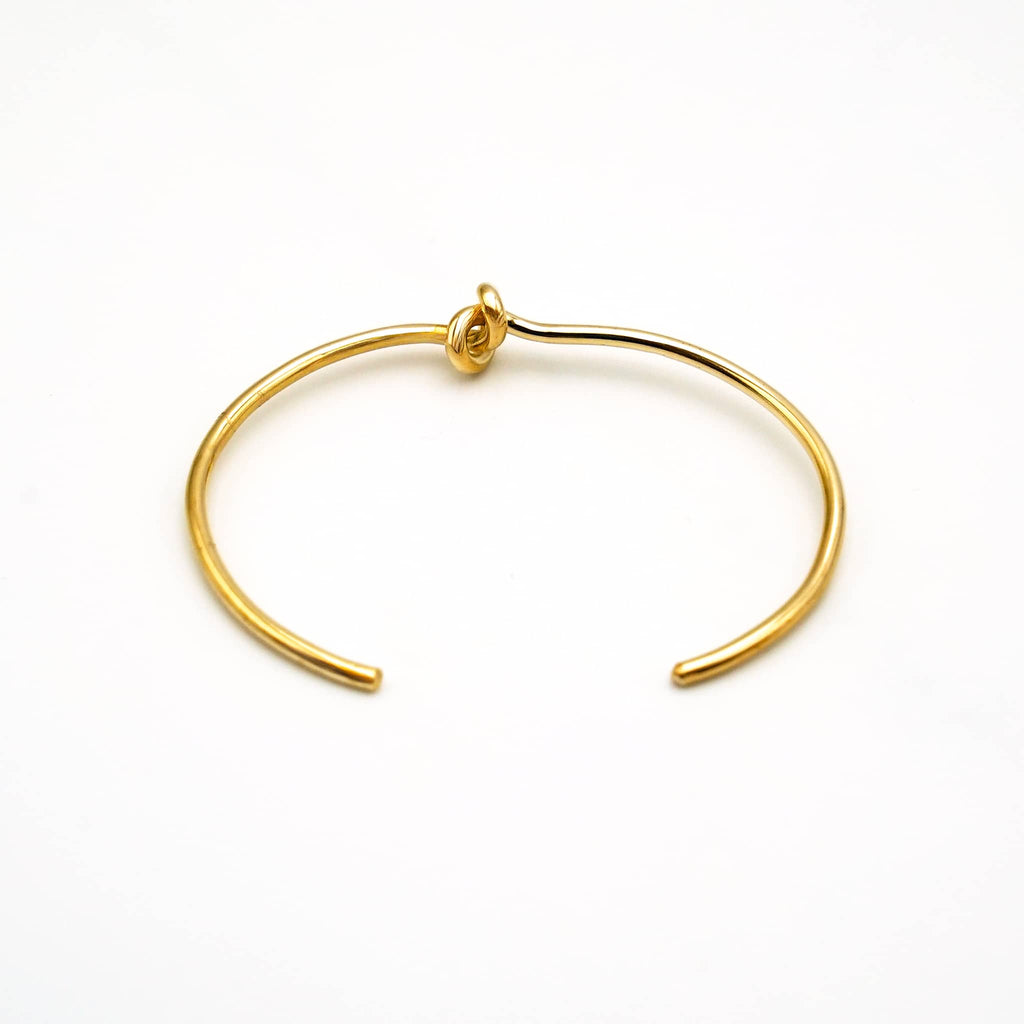 Open Knot Cuff Bracelet in Brass for Women - Tatu