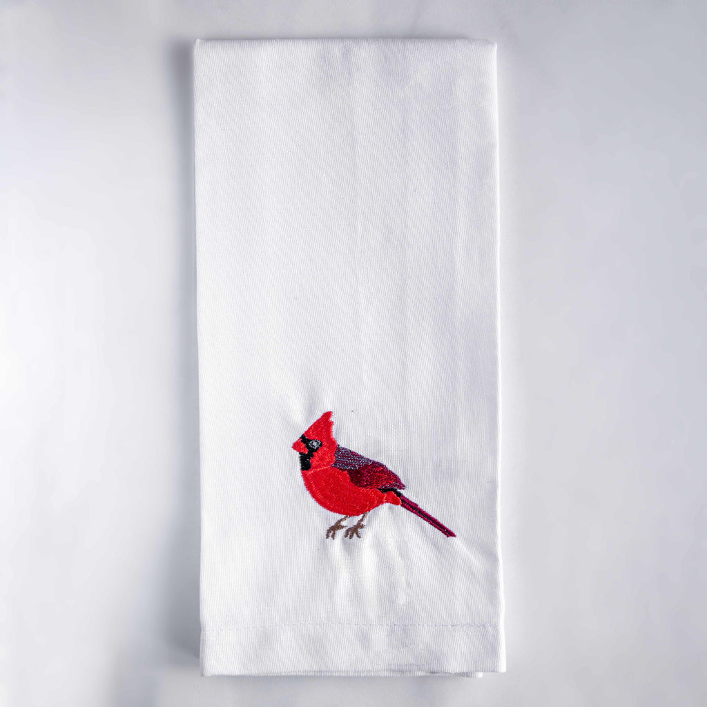 100% Cotton Tea Towels with Bird Embroidery - Kitchen Towels