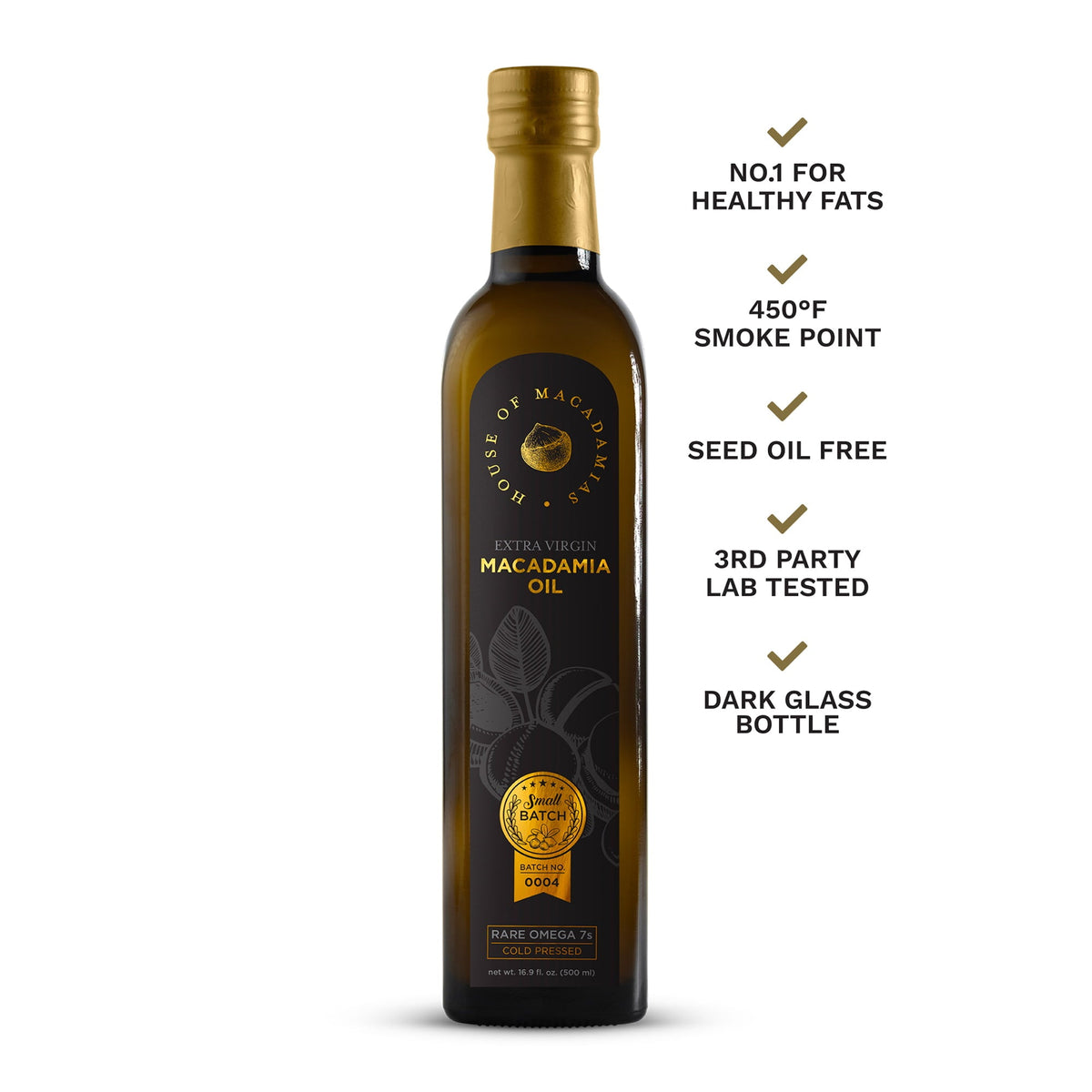 Macadamia Oil Extra Virgin Cold Pressed 16.9 oz.