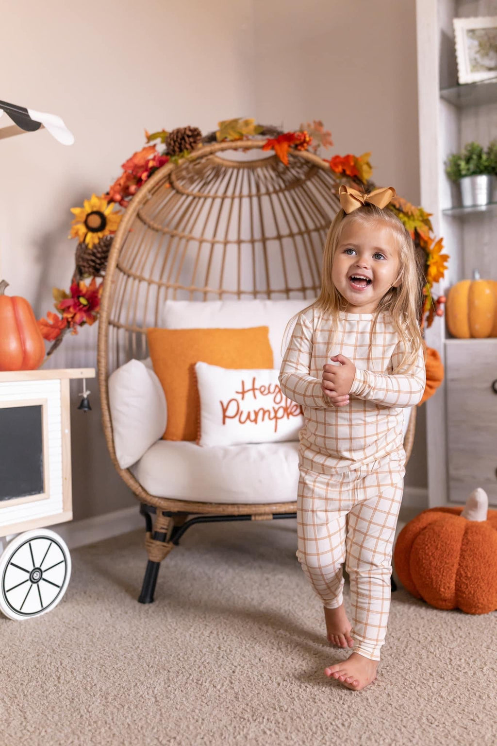 Burnt Orange Plaid 2pc Bamboo Pajamas - Shop Avnu
