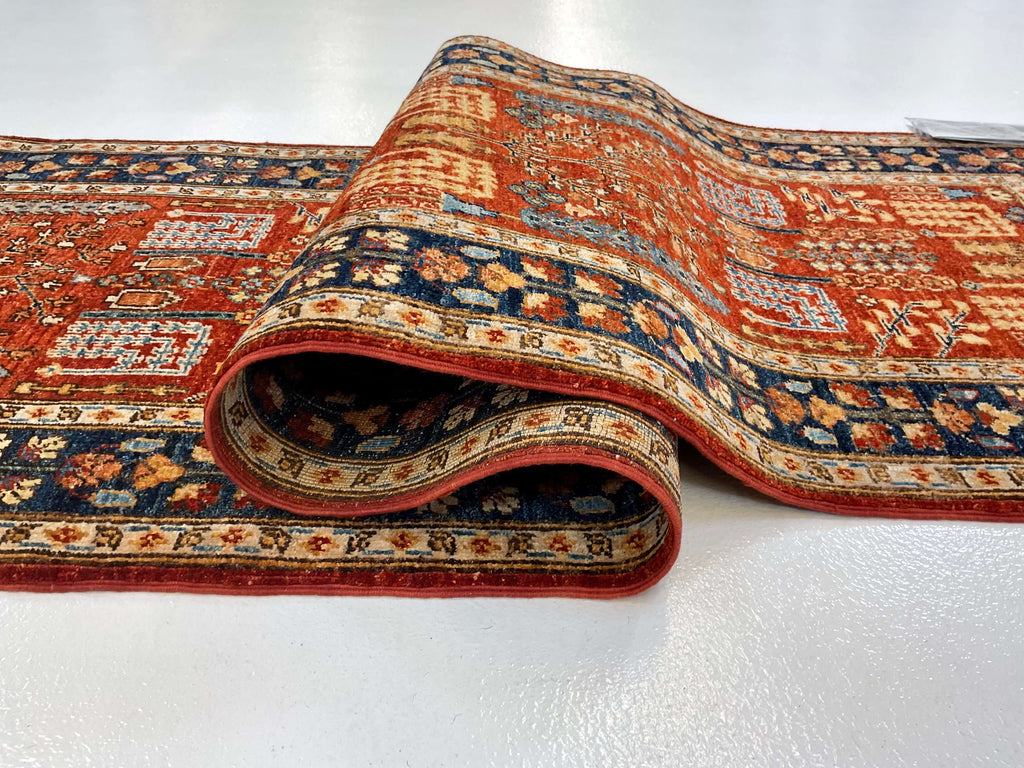 Espalier (2'08"x13' Runner) rust/navy