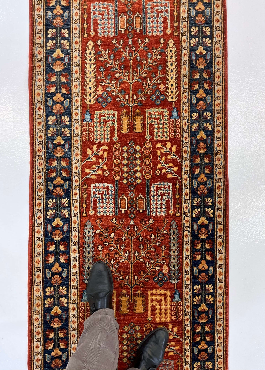 Espalier (2'08"x13' Runner) rust/navy