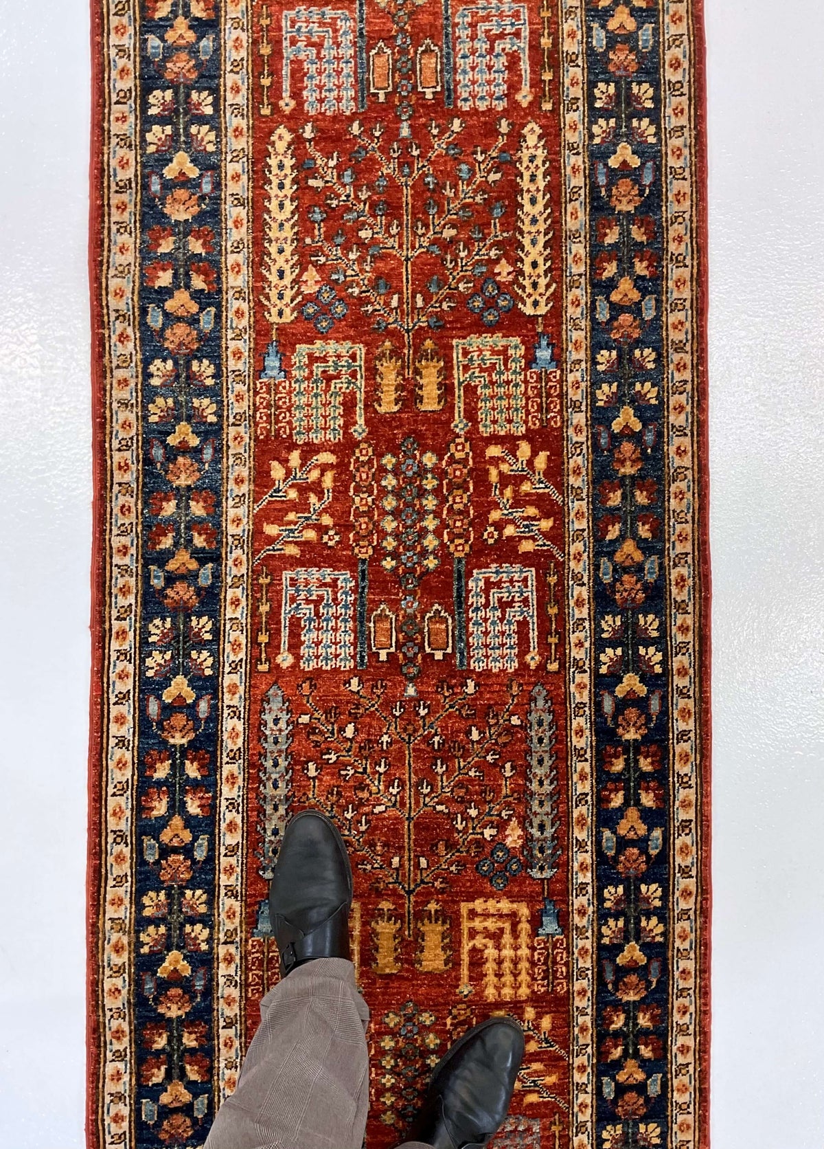 Espalier (2'08"x13' Runner) rust/navy