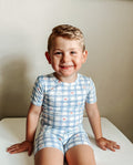 Stars Gingham 2pc Bamboo Pajamas - Shop Avnu