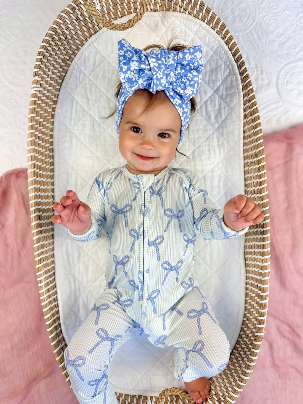 Blue Belle Ribbed Bamboo Zippy Pajamas - Shop Avnu