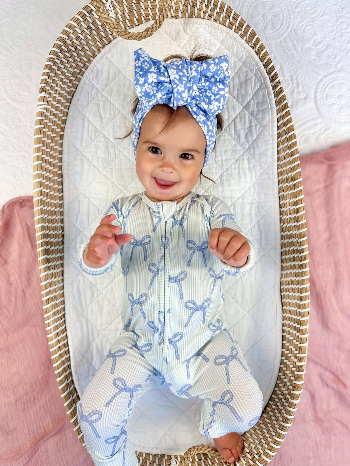Blue Belle Ribbed Bamboo Zippy Pajamas - Shop Avnu