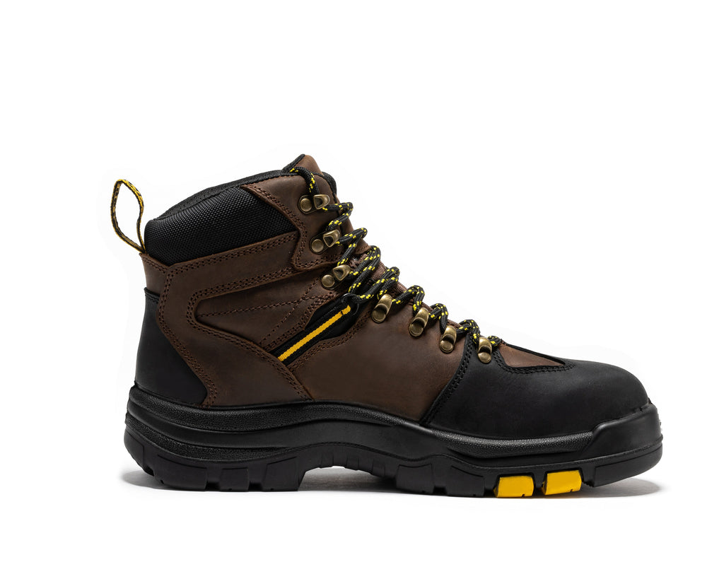 ROCKROOSTER Marfa Brown 6 inch Waterproof Composite Toe Leather Work Boots CP211