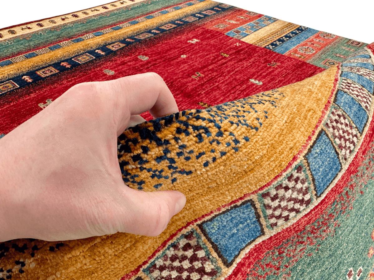 Afghan Gabbeh (5'08"x7'10") red/multicolor