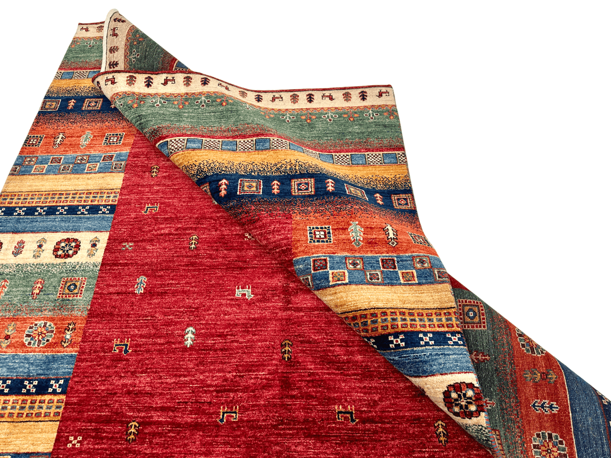 Afghan Gabbeh (5'08"x7'10") red/multicolor