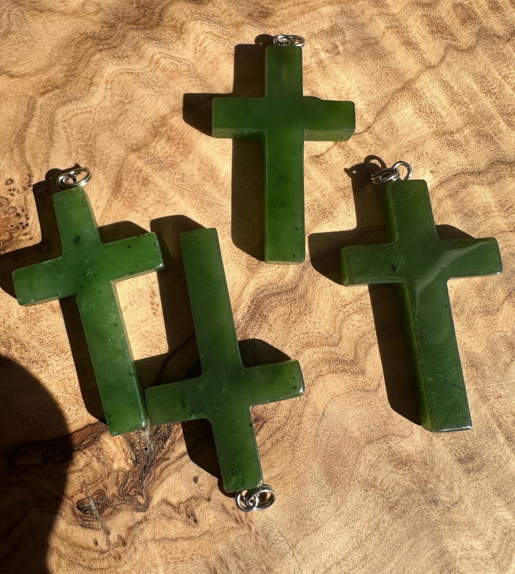 Jade Cross Pendant, 40mm* - Shop Avnu
