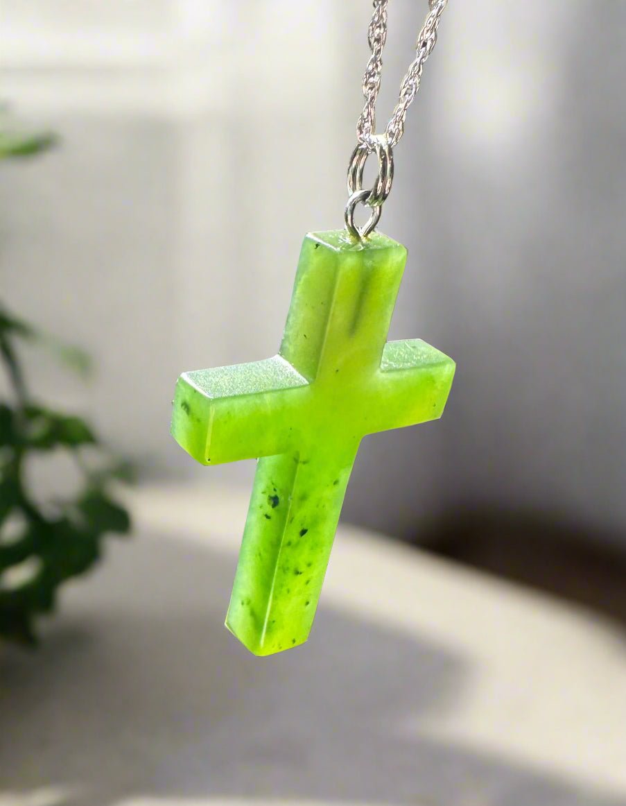 Jade Cross Pendant, 40mm* - Shop Avnu