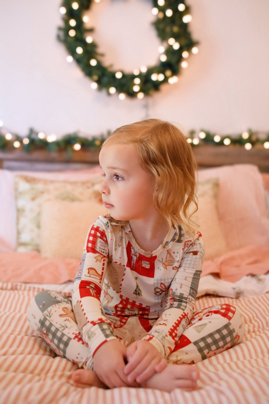 Christmas Patchwork Bamboo Christmas Pajamas - 2pc Set - Shop Avnu