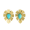 Gold & Bold Stud Earrings - Turquoise - Shop Avnu