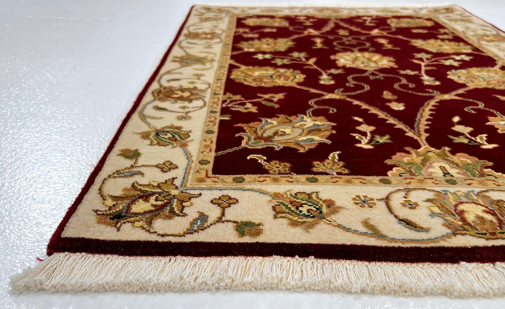 Wool w. silk Kumkapi red/ivo 2x3