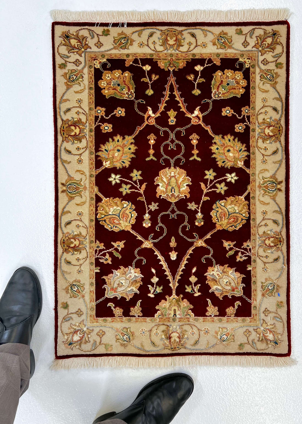 Wool w. silk Kumkapi red/ivo 2x3
