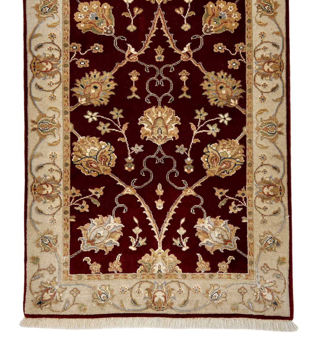 Wool w. silk Kumkapi red/ivo 2x3