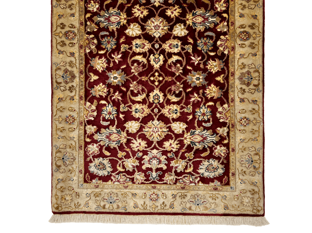 Wool w. silk Kumkapi red/ltgld 2x3