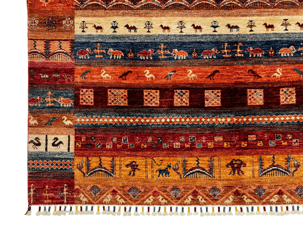 Khurjeen/Gabbeh (6'06"x6'10") rust/multicolor