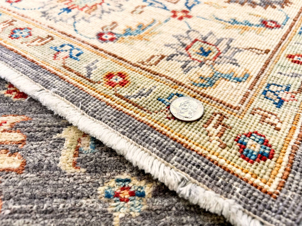 Chobi Farahan (4'00"x5'06") lavendar-gray/ivory