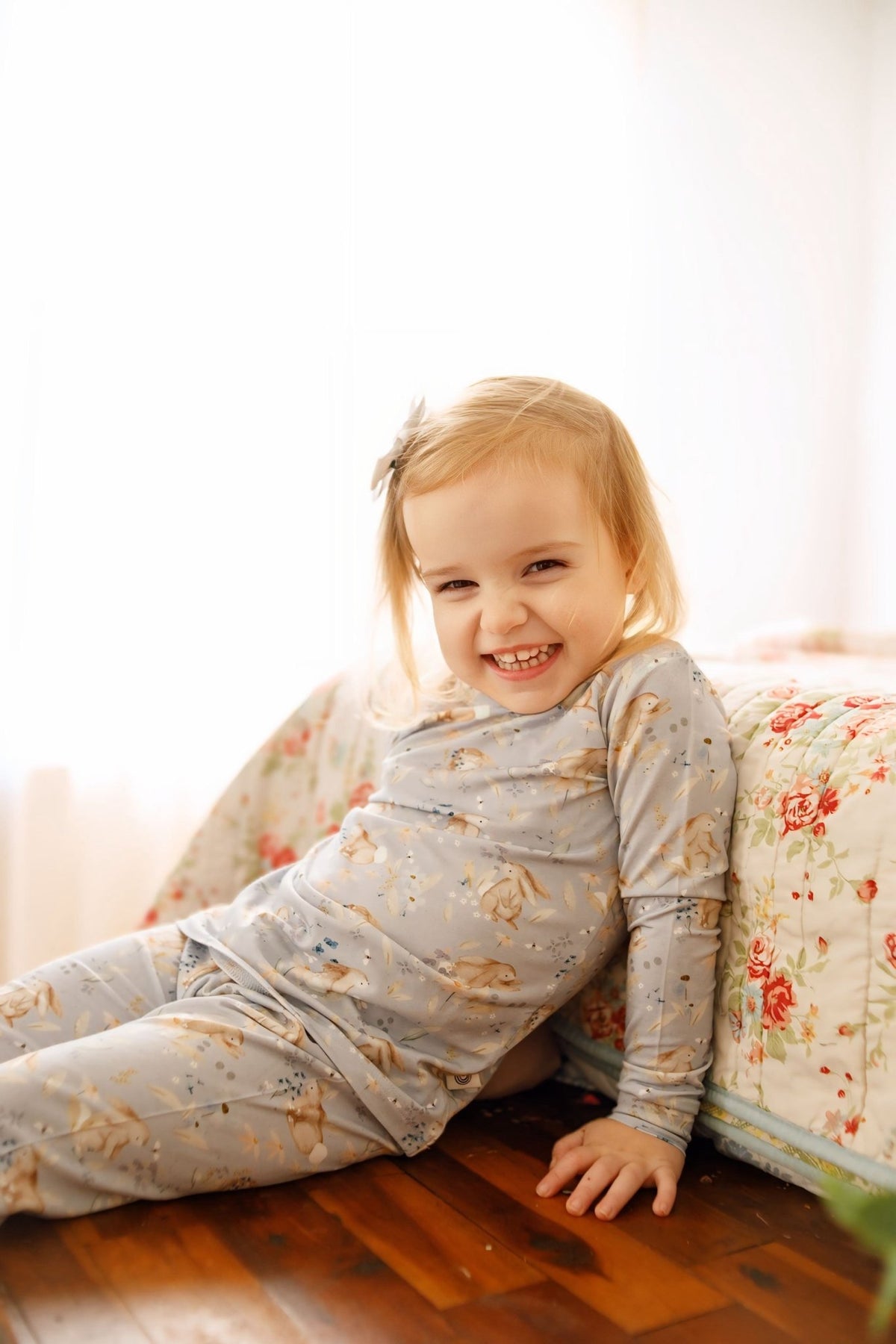 Bunny Blossoms 2pc Bamboo Pajamas - Shop Avnu