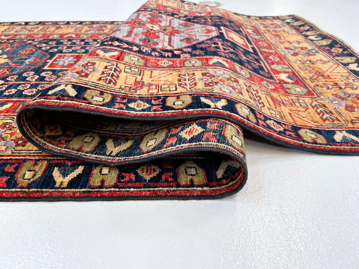 Heriz (3'x10' Runner) navy/gold/red