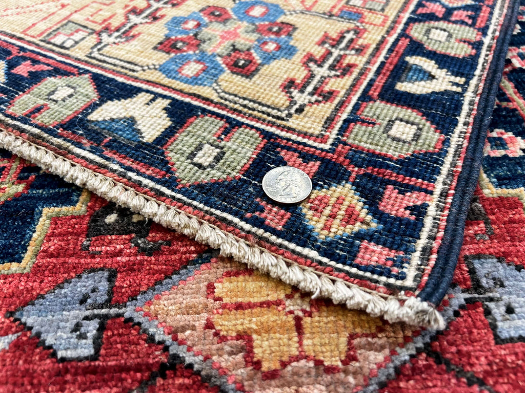 Heriz (3'x10' Runner) navy/gold/red
