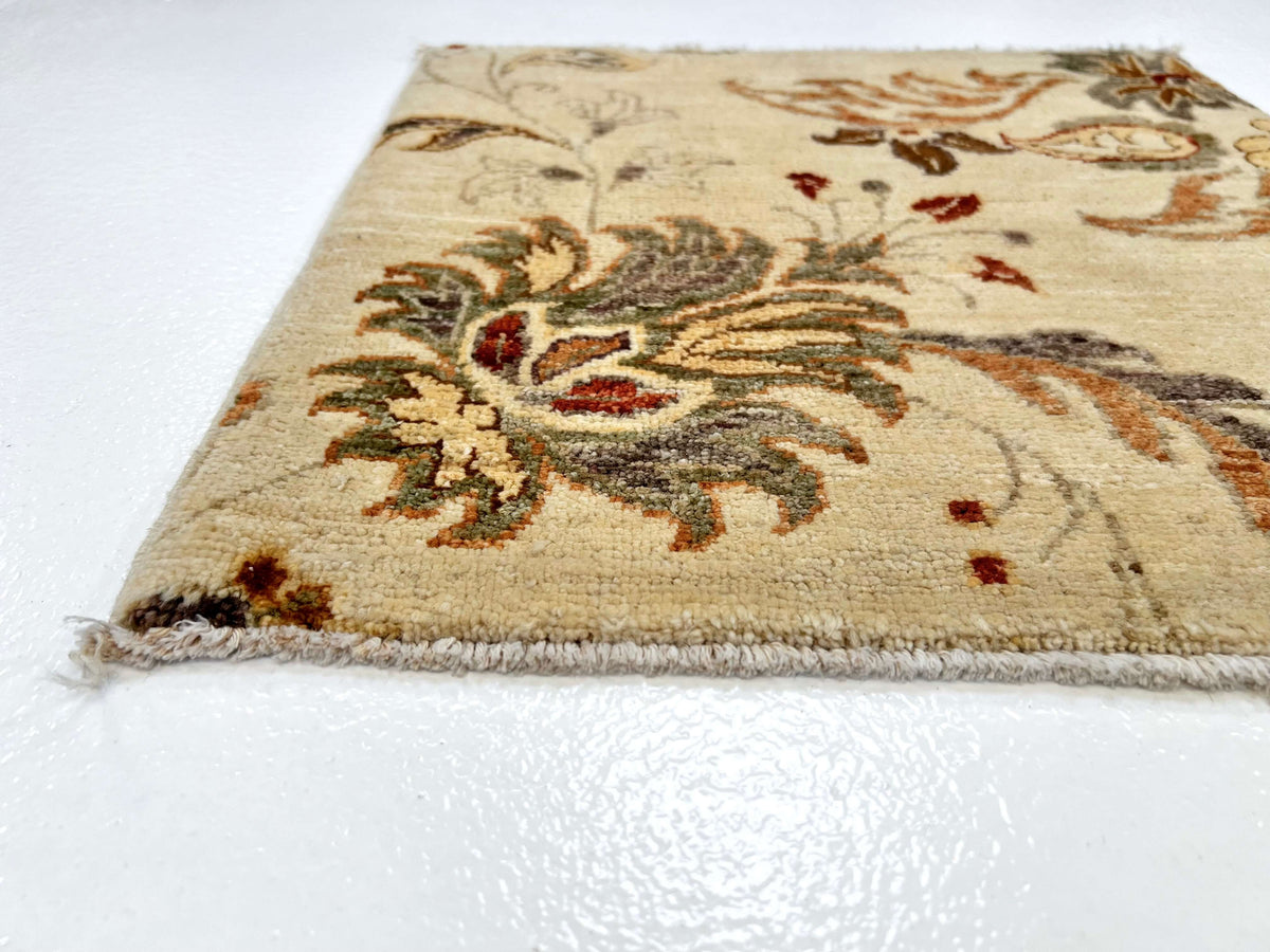 Vegetable-Dye with Silk Accents (18" square) ivory