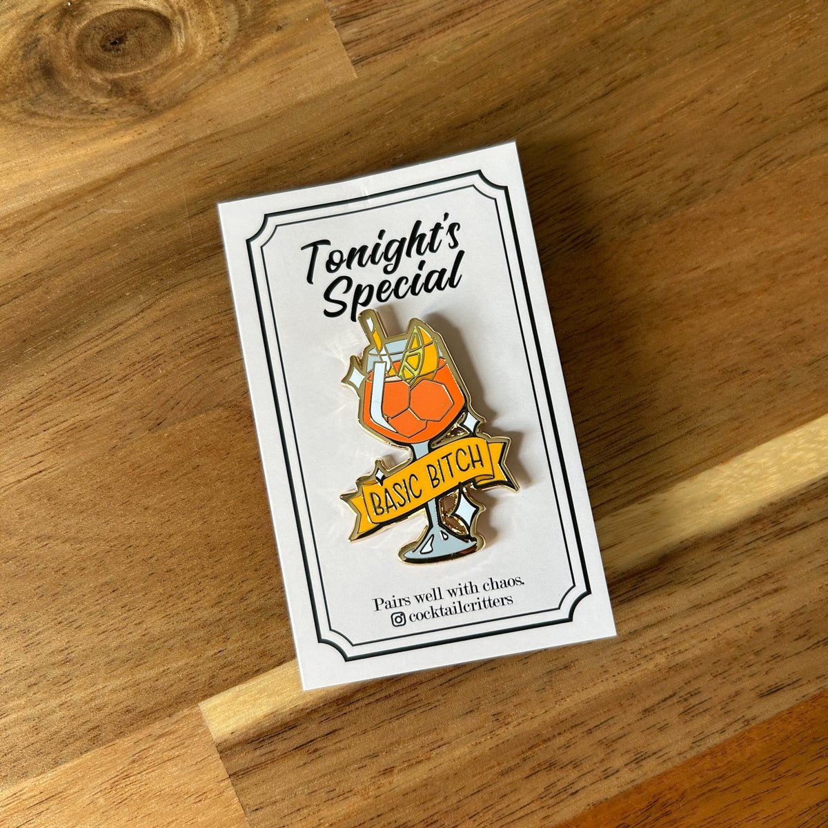 Aperol Spritz (Basic Bitch) Cocktail Pin - Shop Avnu