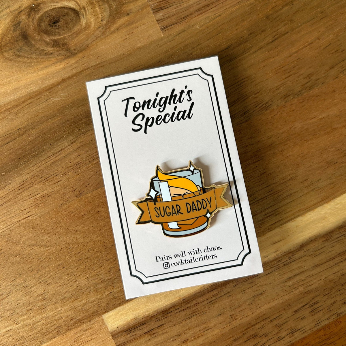 Old Fashioned (Sugar Daddy) Cocktail Pin - Shop Avnu