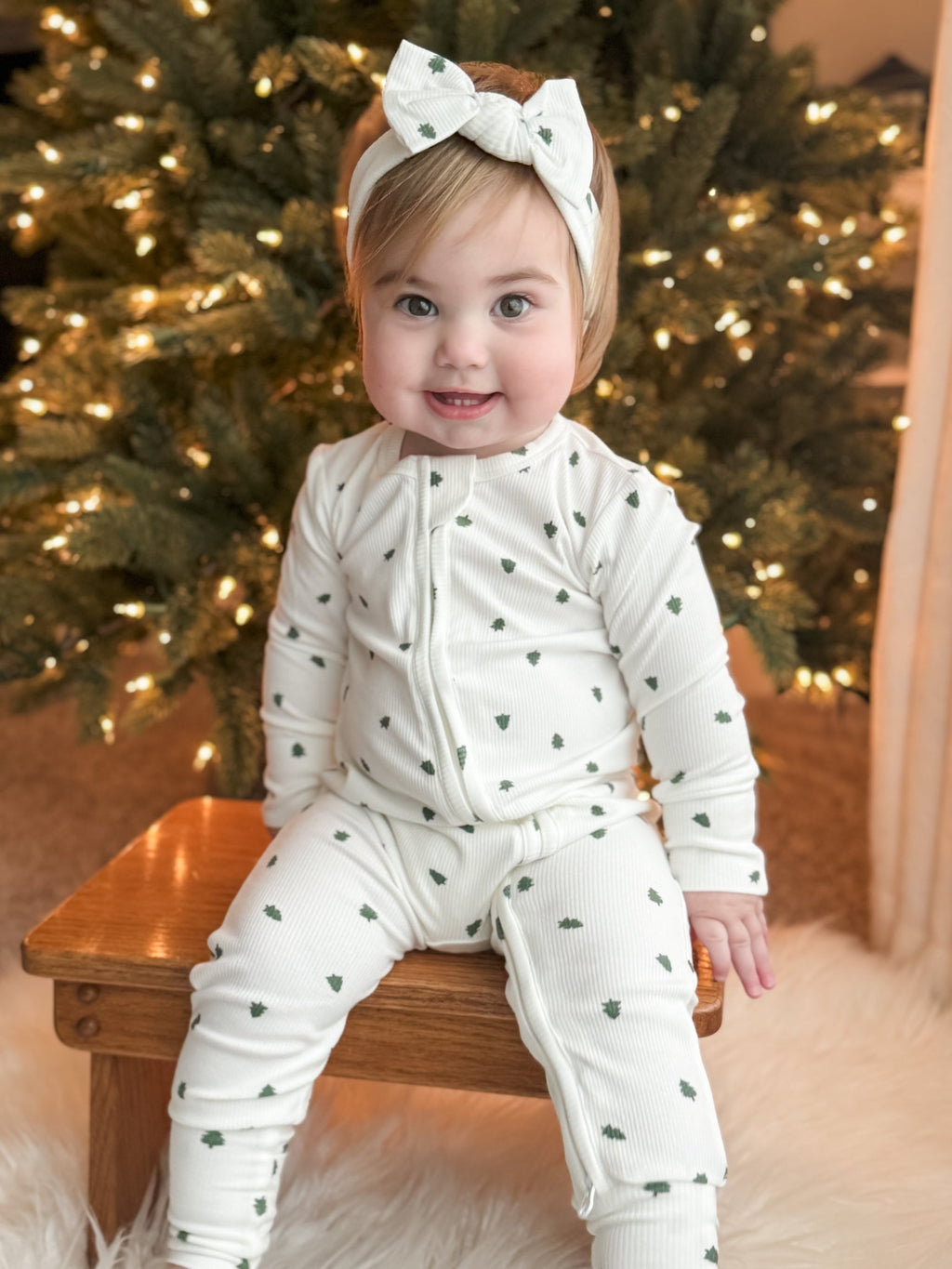 Tiny Trees Ribbed Bamboo Zippy Pajamas - Shop Avnu