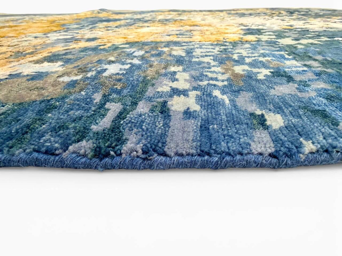 Contemporary Abstract (6x9) blue/gold