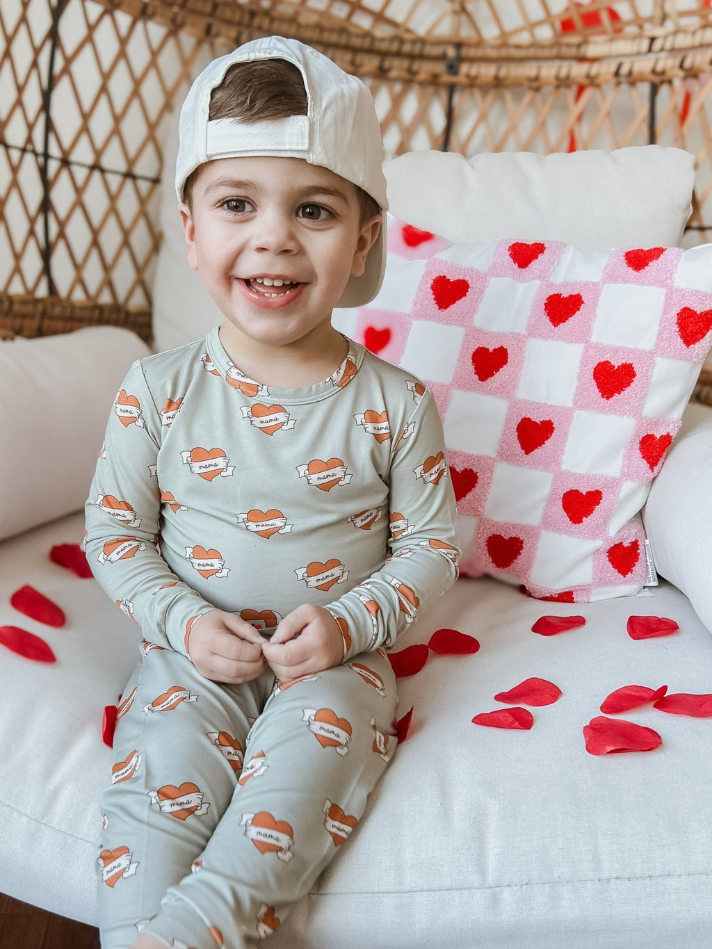 Mama Tattoo Hearts 2pc Bamboo Pajamas - Shop Avnu