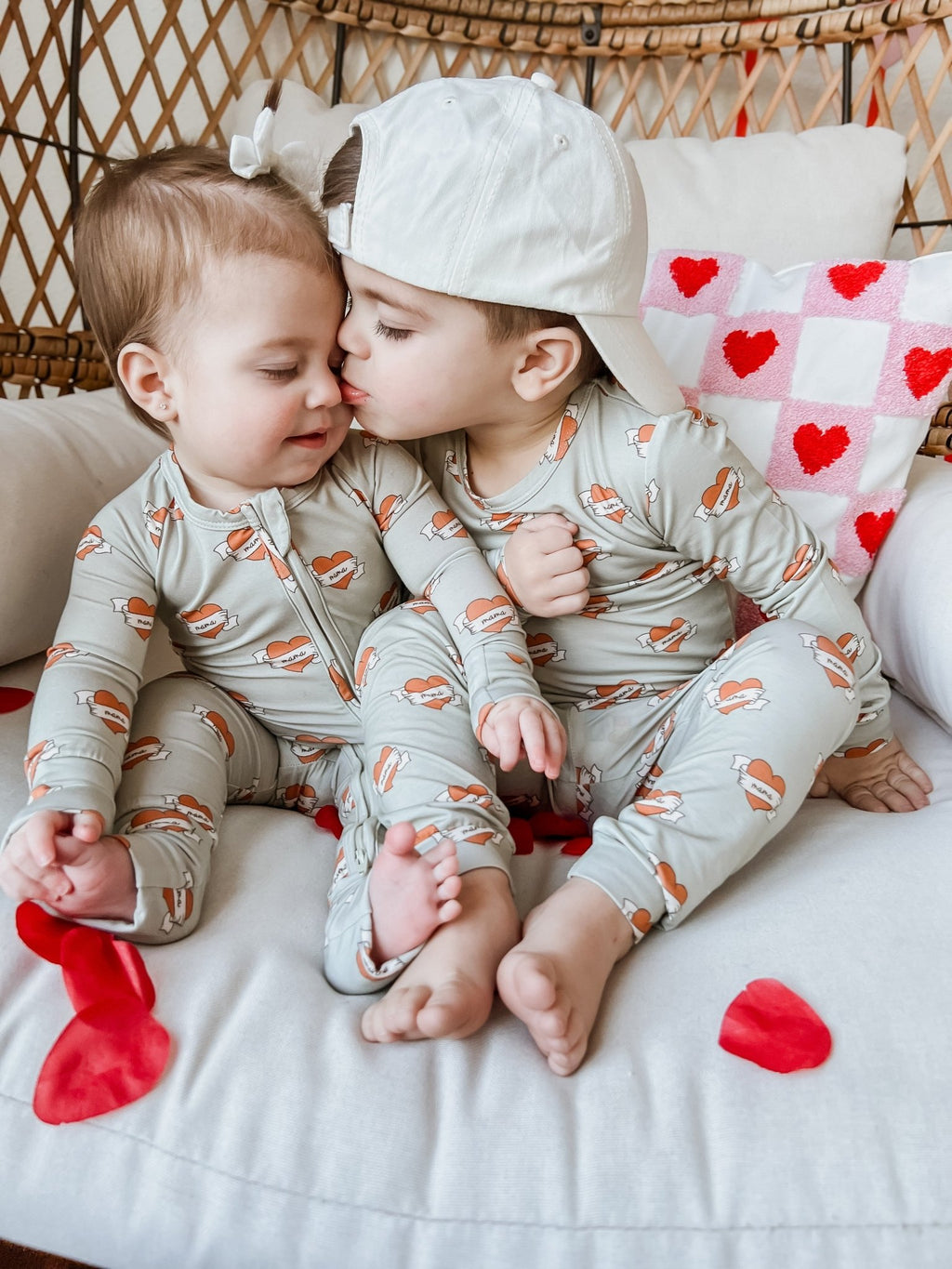 Mama Tattoo Hearts 2pc Bamboo Pajamas - Shop Avnu