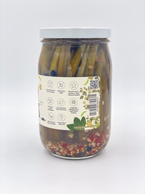 The Pickled Spicy Green Beans - Bold & Zesty Snack
