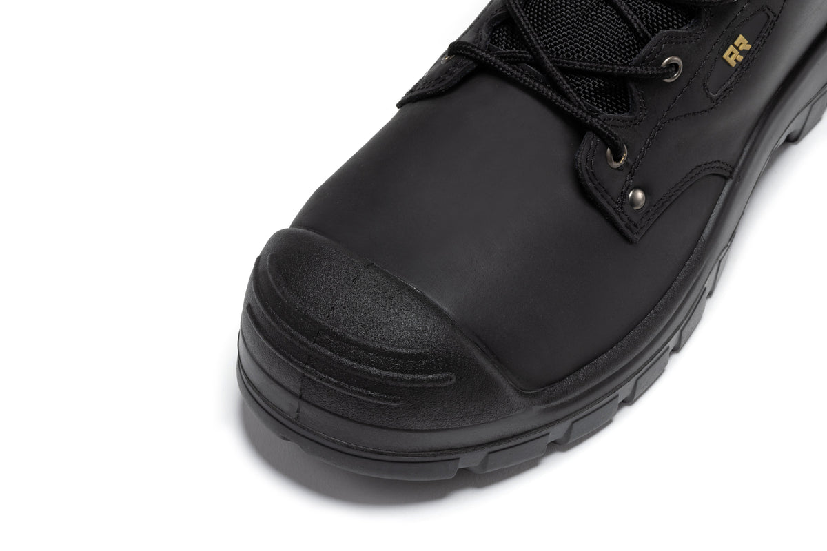 ROCKROOSTER Woodland Black 6 inch Waterproof Composite Toe Leather Work Boots AK662