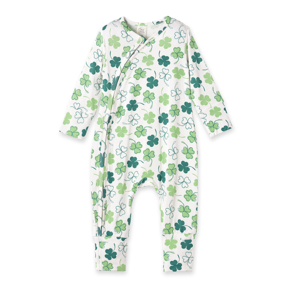 Shamrock Zip Romper – Convertible Cuff Bamboo Irish Sleeper - Shop Avnu