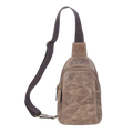 Crazy Horse Leather Sling Bag Small Version – Brown Full-Grain Crossbody for Men