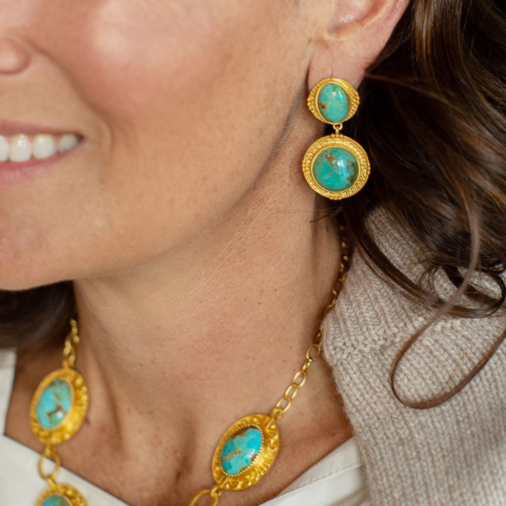 Island Hopping Drop Earrings - Turquoise - Shop Avnu