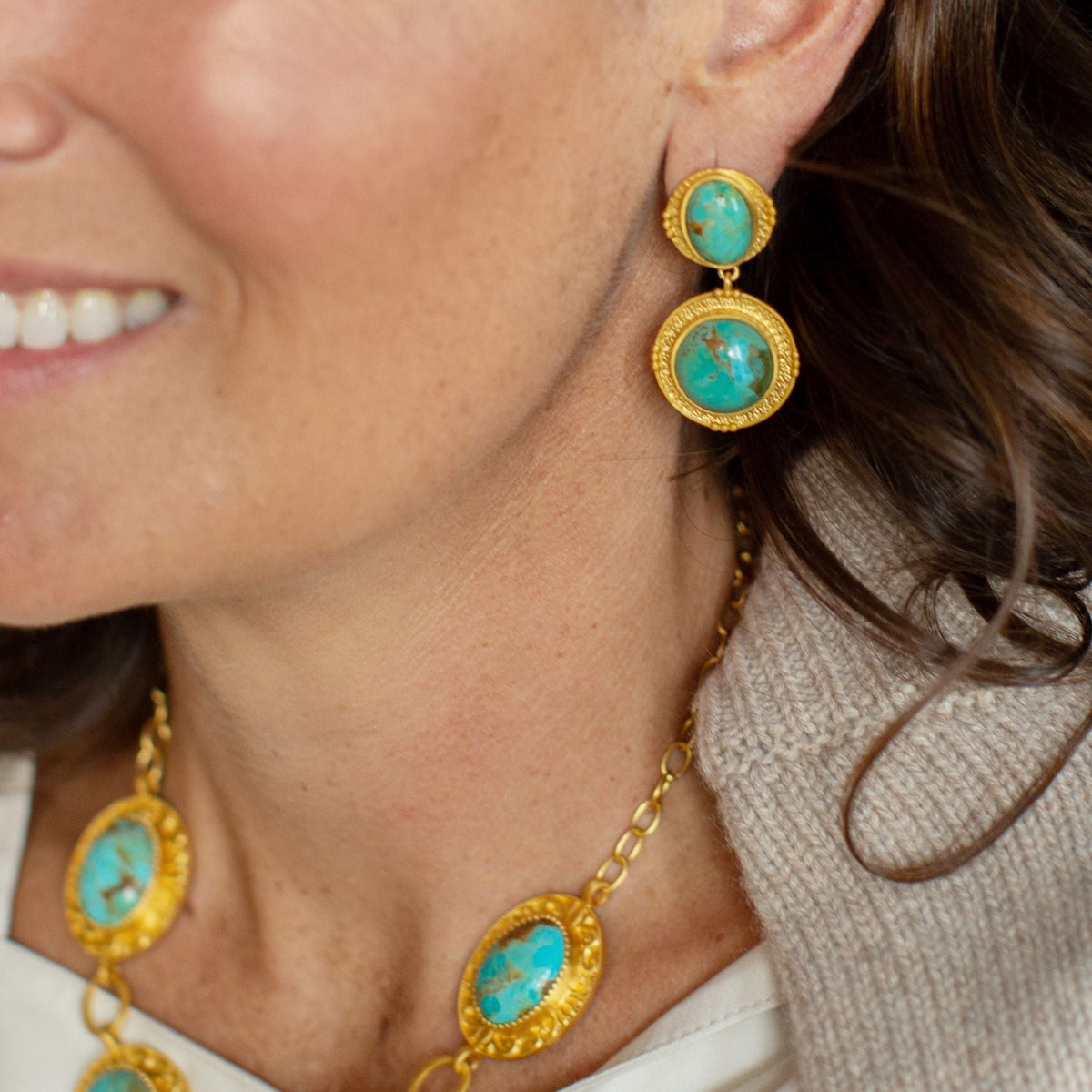 Island Hopping Drop Earrings - Turquoise - Shop Avnu