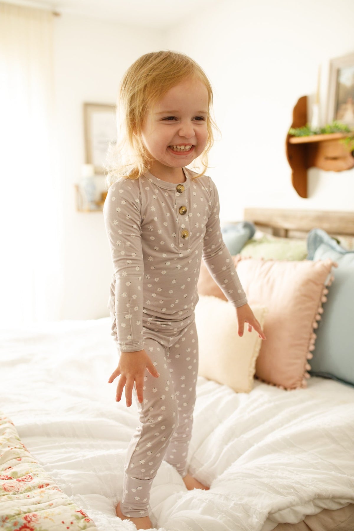 Oopsie Daisy 2pc Henley Bamboo Pajamas - Sizes Newborn & Up! - Shop Avnu